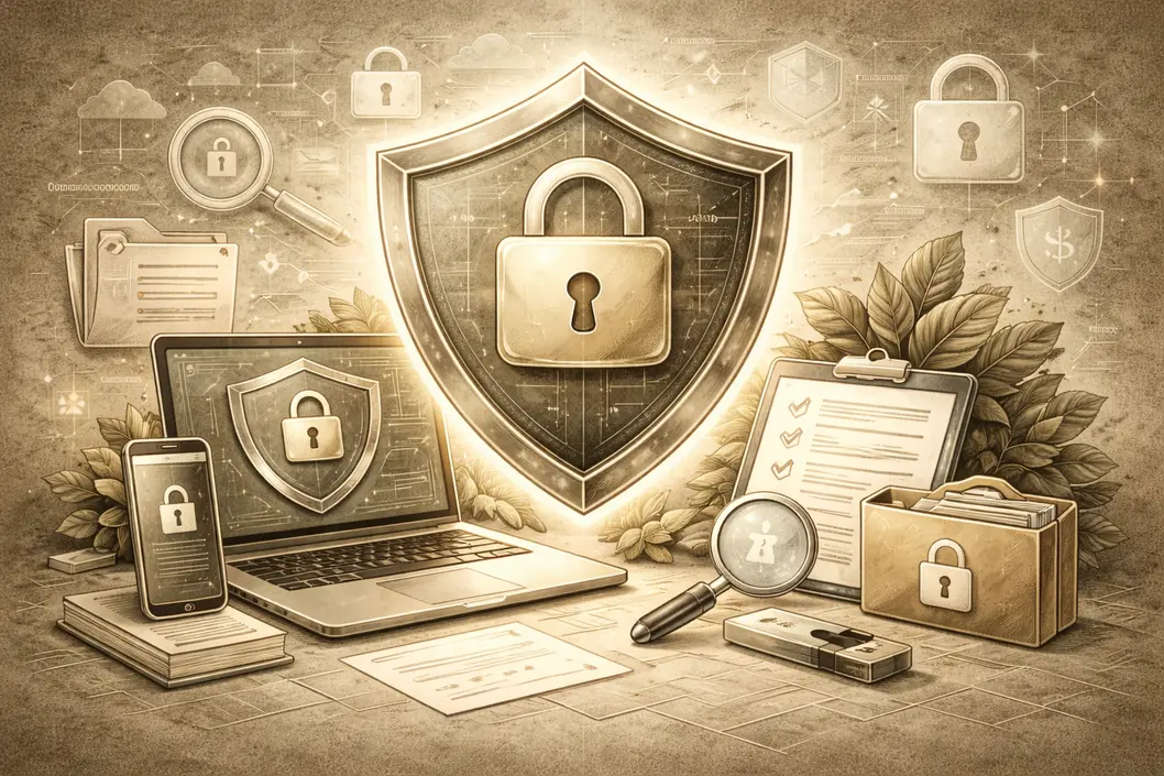 Symbolbild Datenschutz mit Schloss und Dokument